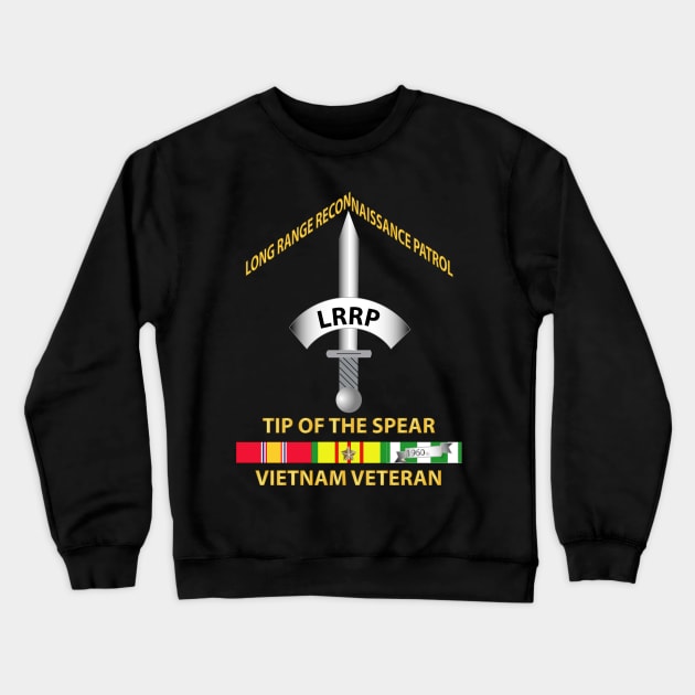 Badge - LRRP - Tip of the Spear - Vietnam Vet w SVC Crewneck Sweatshirt by twix123844